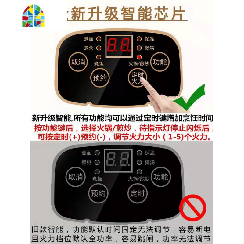 电蒸锅多功能家用小型蒸煮一体锅蒸菜器厨房插电蒸笼锅大容量蒸锅 FENGHOU 24CM智能款+蒸笼预约定时不粘锅