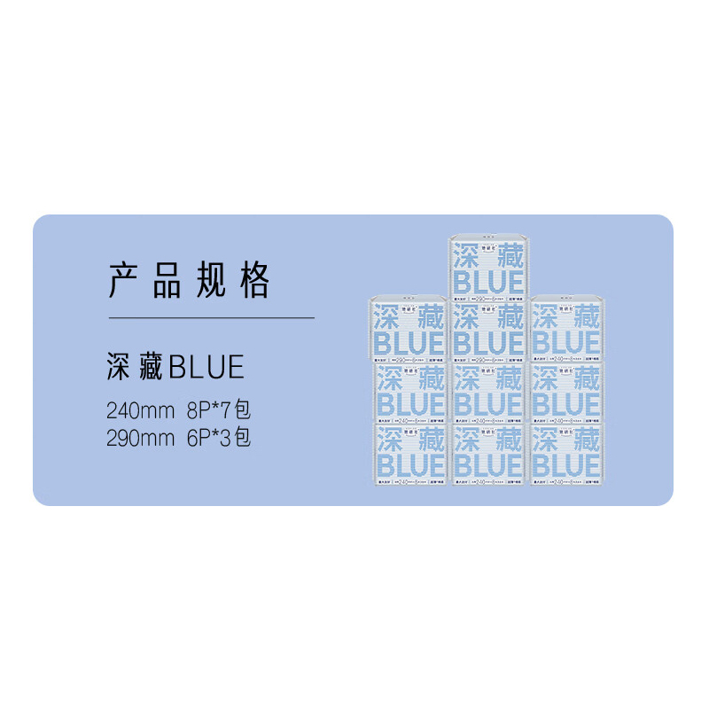 高洁丝深藏BLUE组合-10包74片(240 8片×7包+290 6片×3包) (Herlab )高清大图