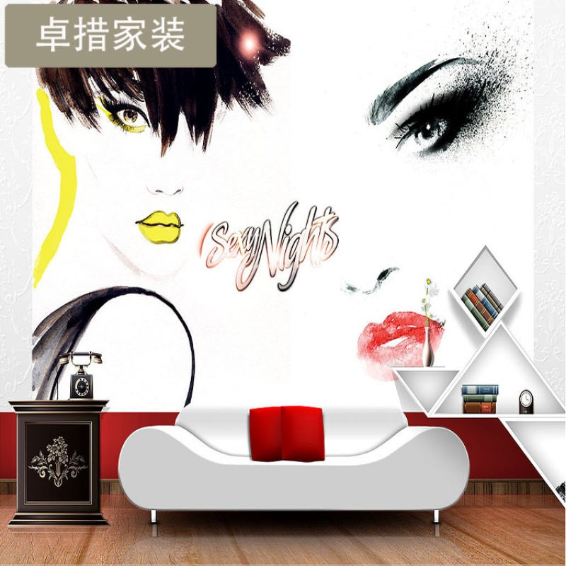 3D个性韩式半永久定妆纹绣化妆店背景墙壁纸美容美装修墙纸壁画壹德壹