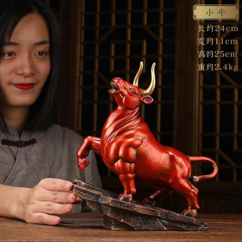 美帮汇牛气冲天铜牛摆件铜牛转乾坤客厅办公室桌股票炒股运势如虹高清大图
