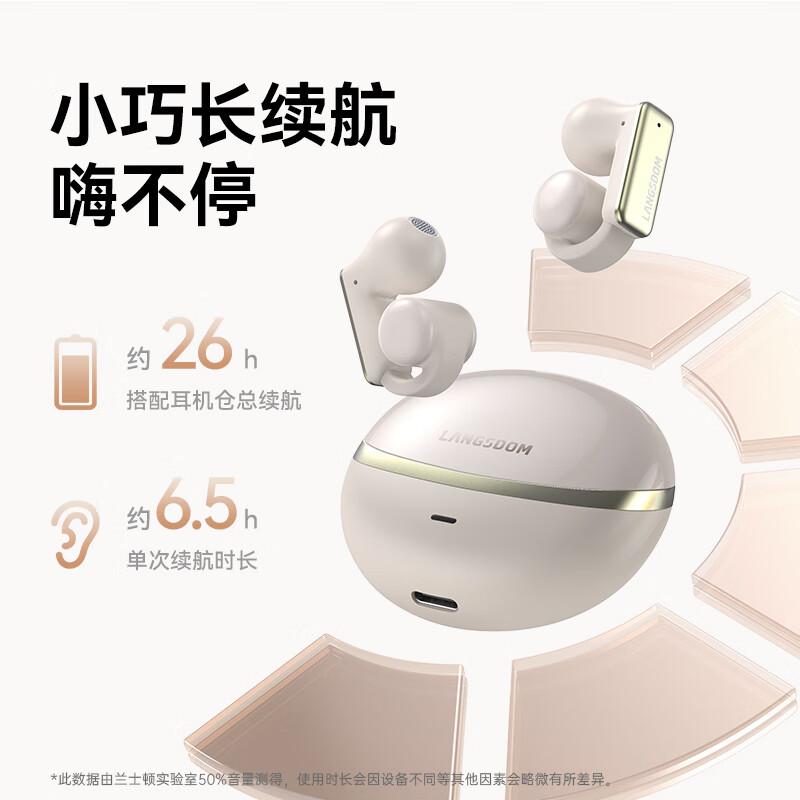 兰士顿时尚开放耳夹式蓝牙耳机 TS28米黄色