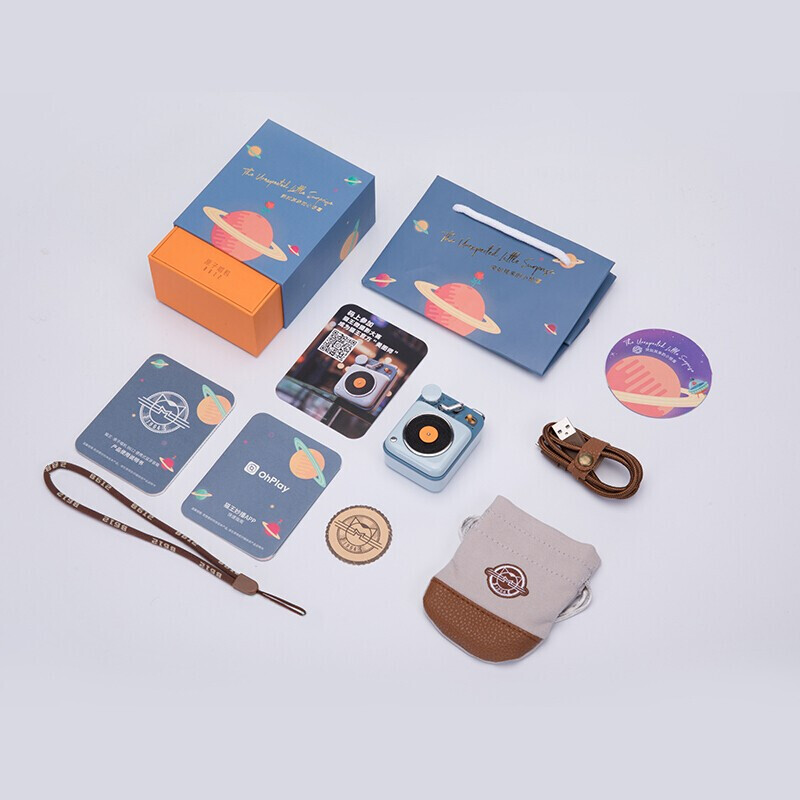 猫王音响 原子唱机B612小收音机蓝牙音箱mini迷你便携式无线复古桌面智能语音AI户外音乐播放器 童心蓝高清大图