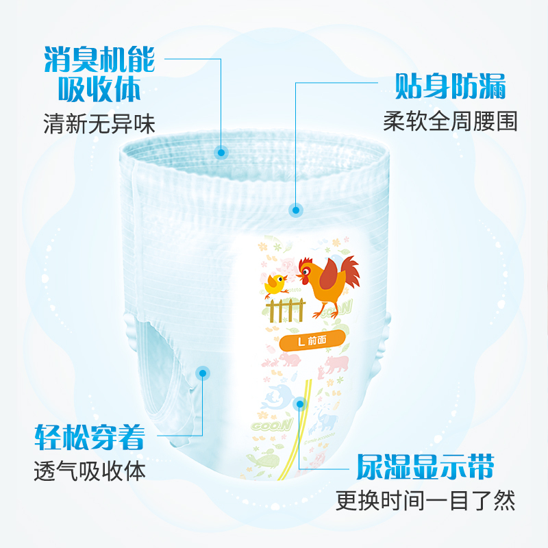 大王(GOO.N)维E拉拉裤XL号44片特大码学步裤短裤式婴幼儿通用尿不湿