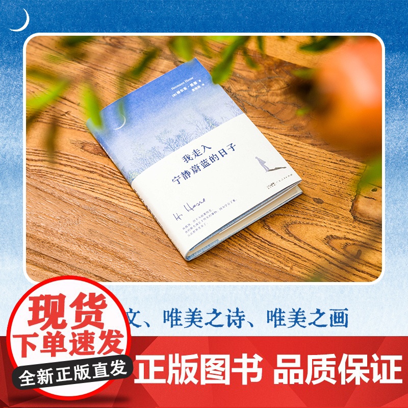 我走入宁静蔚蓝的日子 赠藏书票+明信片+书签 赫尔曼·黑塞诺贝尔文学奖得主新版诗画文集 现代人的自我疗愈 迷茫者的修炼之高清大图