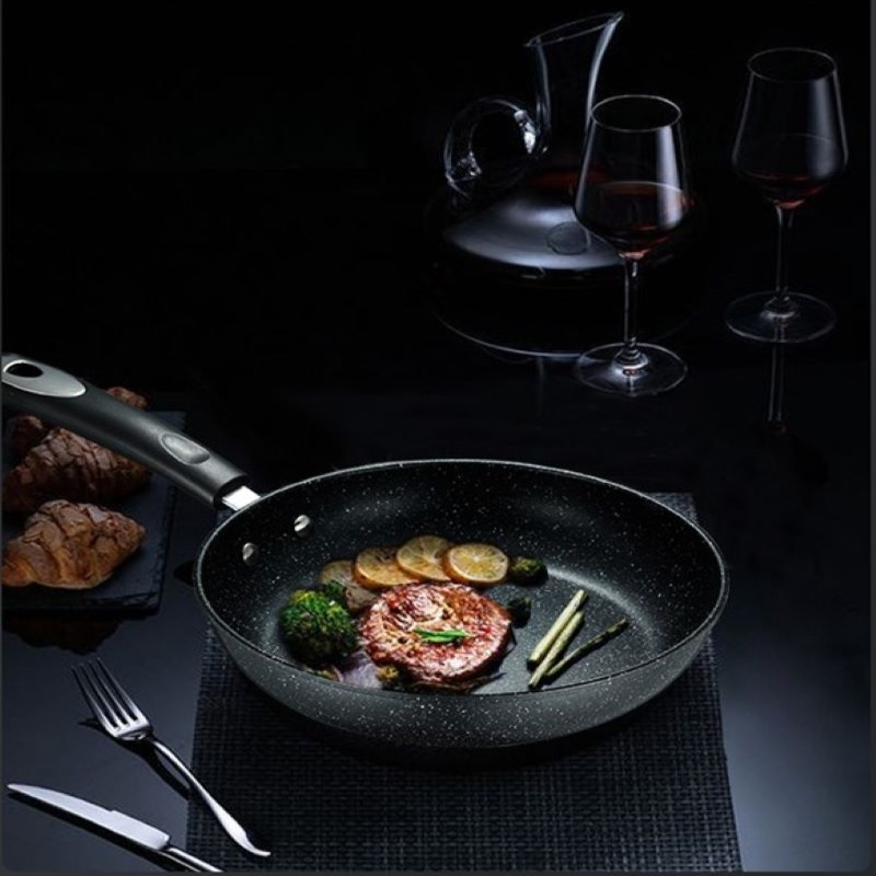 BRK Germany德国厨具慕尼黑不粘锅套锅炒锅30cm&煎锅24cm双面麦饭石不粘锅具套装仿荷叶精铁平底锅燃气灶专用