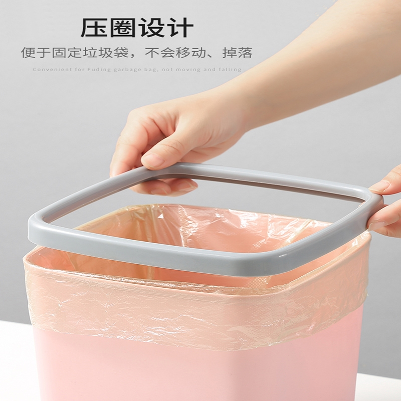 法耐fanai北欧桌面小垃圾桶家用桌上客厅方形无盖筒带压圈收纳盒废纸