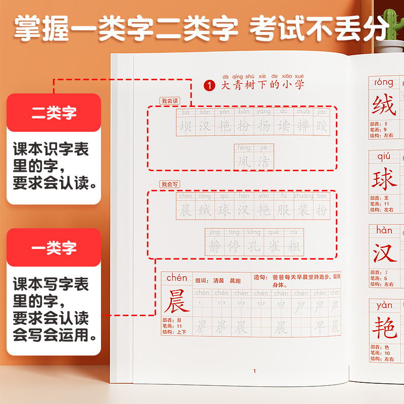 [人教版]语文同步练字帖 五年级上 [正版]2024新版一年级二年级上册语文同步练字帖三四五六年级二类字帖练字人教版下册