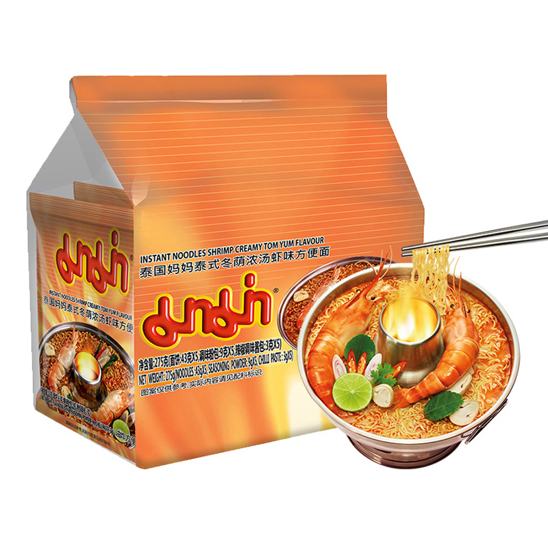 泰国妈妈(MAMA)泰式冬荫浓汤虾味方便面(五连包)275g 泰国原装进口