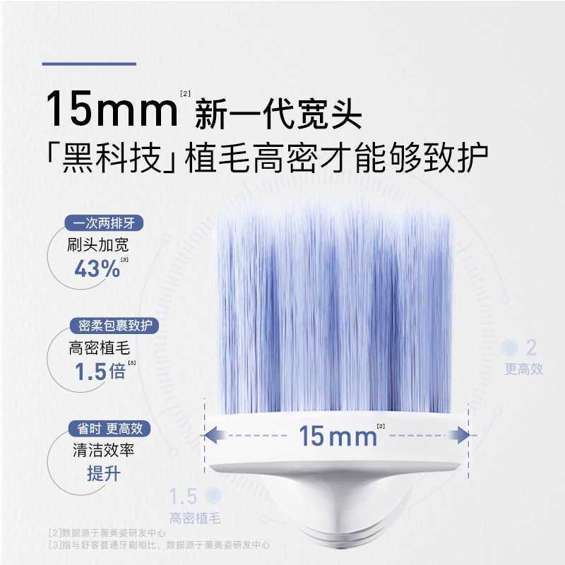 舒客牙刷宽薄宽头软毛成人超软情侣女男士牙刷家庭装家用牙刷琉璃白*1支+松石绿*1支
