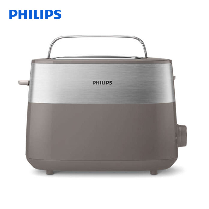 飞利浦(Philips)多士炉吐司机全自动家用迷你烤面包机HD2519/10岩石灰