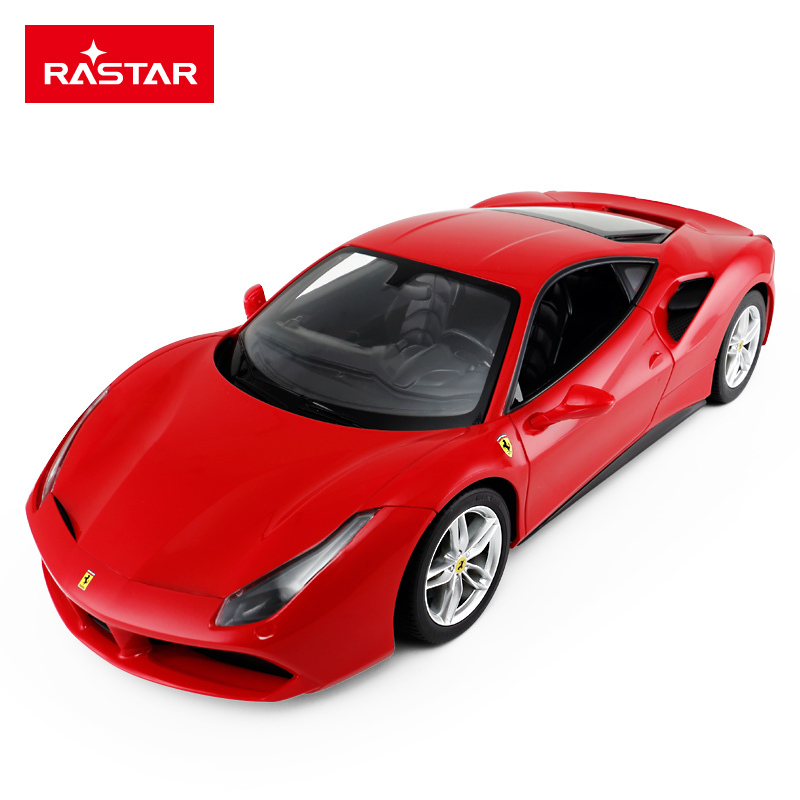 星辉(Rastar)1:14法拉利488遥控车 男孩仿真遥控汽车模型玩具75600红色