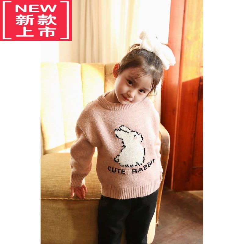 可莉允[小童][宠物乐园提花毛衣]男女童加厚毛衣套头潮图片