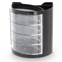 得力(deli)9133多功能笔筒黑色(单位:个)四层笔筒 创意时尚多层笔筒 笔类收纳笔筒/笔袋