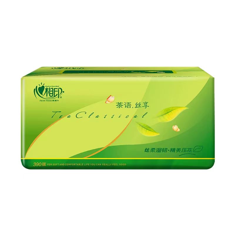 恒安DT15130 心相印茶语丝享系列130抽三层塑装纸面巾DL