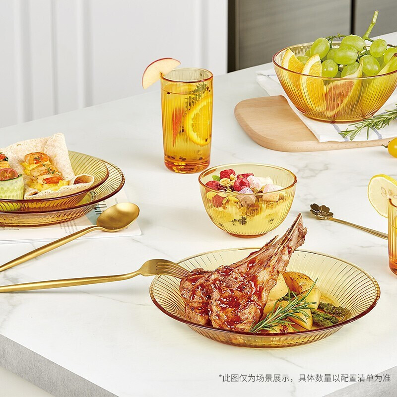 康宁(VISIONS)晶致系列餐具7件组(3小碗2小盘2大盘)高清大图