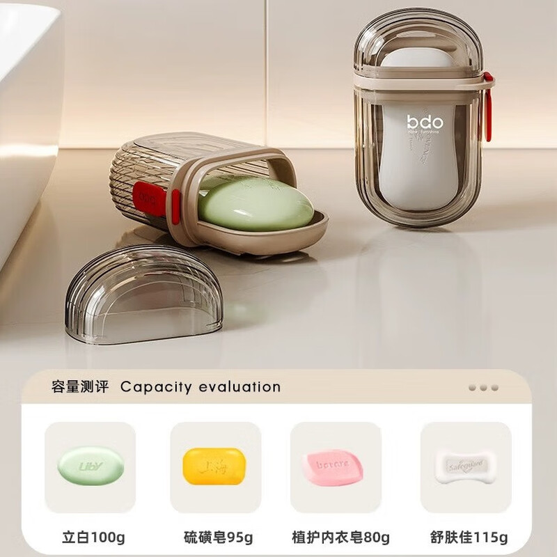 bdo透明旅行皂盒(提手款)BDO-6331透明黑配浅咖高清大图