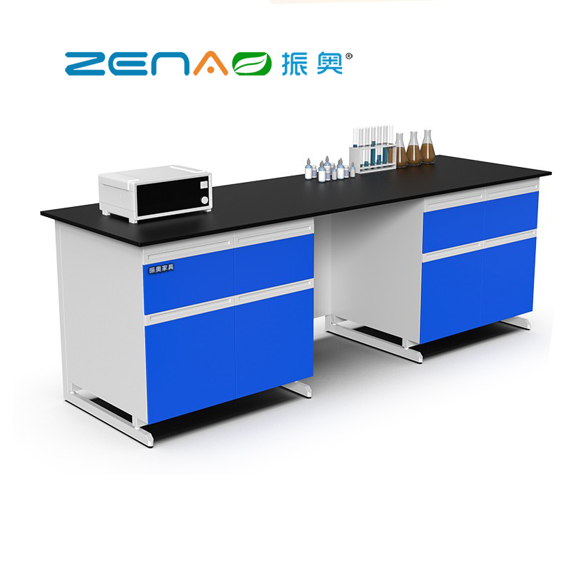 振奥 钢木实验台实验室桌子操作台工厂化学实验室防腐蚀实验桌定制钢木边台高清大图
