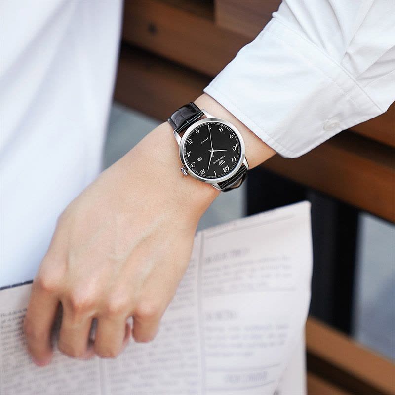 天王表(TIANWANG)手表 石英表皮带时尚休闲情侣表大气时尚男表简约休闲女士手表 3886图片