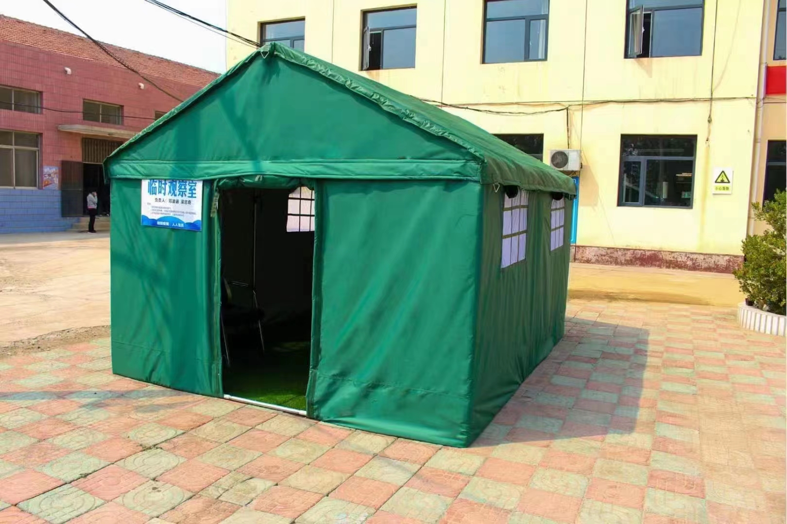 suxingauto户外防雨野外工程工地施工帆布帐篷绿色 尺寸3*4米