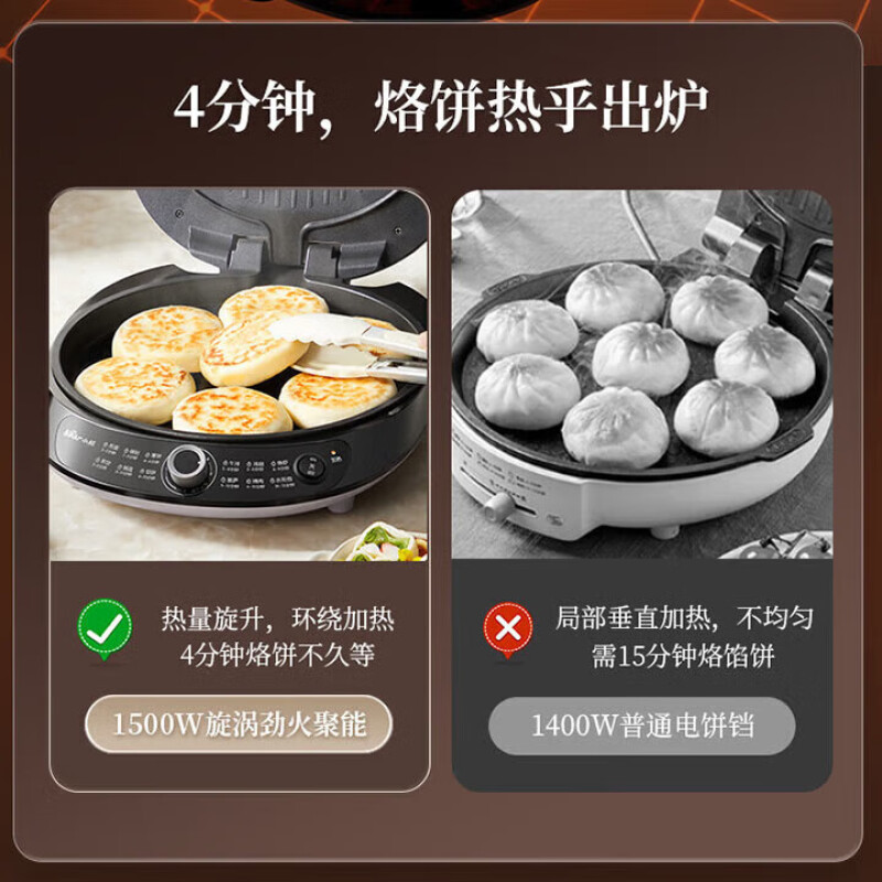 小熊(bear) 电饼铛可拆洗早餐机 直径30厘米 DBC-P15R5 灰色 / 台高清大图