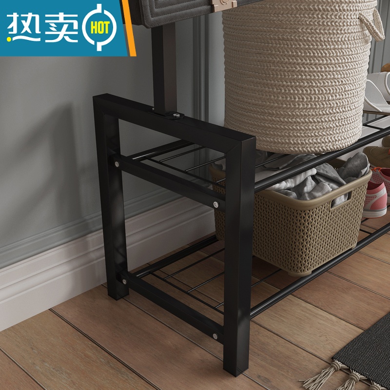 敬平挂衣架落地卧室折叠晒衣服架子简易单杆室内晾衣杆家用阳台凉衣架 白色150长上下置物板 大晾晒架高清大图