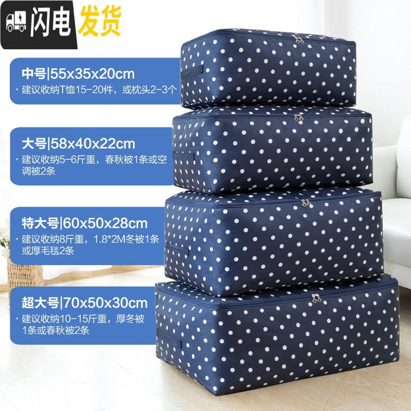 三维工匠装棉被子的袋子收纳袋整理袋衣服搬家袋打包袋衣物箱盒防潮牛津布收纳箱高清大图