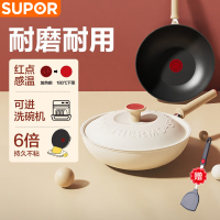 苏泊尔(SUPOR)不粘锅炒锅轻量火红点不粘煎炒锅平底锅炒菜锅具磁炉通用 28cm EC28QLP01 赠硅胶铲
