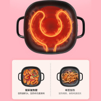 美的(Midea)电火锅大功率家用大容量电热锅6L多功能涮烤一体电炒锅不易粘电煮锅智能煎烤电火锅LHN30D