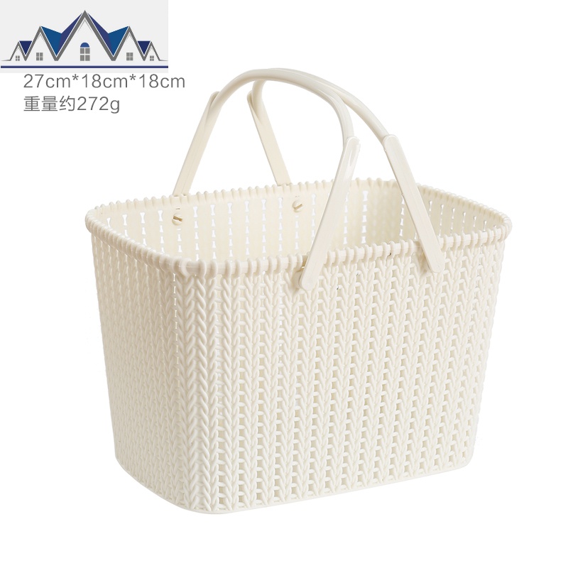 手提洗澡篮子浴筐洗漱用品韩国范儿可爱洗浴沐浴蓝浴室收纳篮框筐 三维工匠高清大图