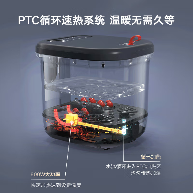 美的(Midea)泡脚桶全自动足浴盆电动洗脚盆深桶按摩加热恒温家用MK-AJ0202高清大图