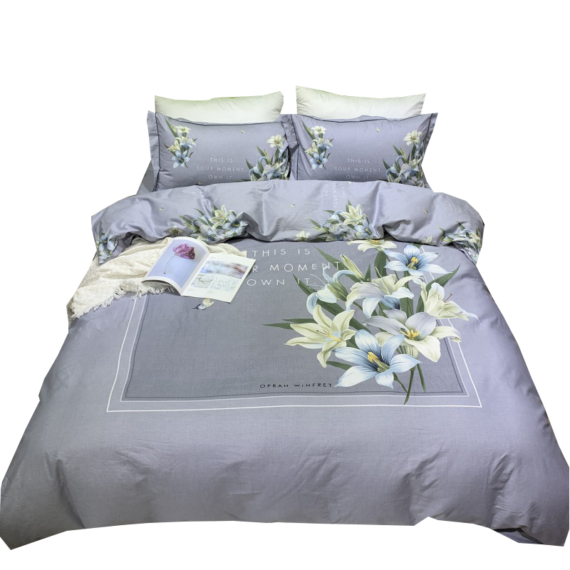 小香风四件套床单纯棉复古被套两米床上用品双人被罩200×230女高清大图