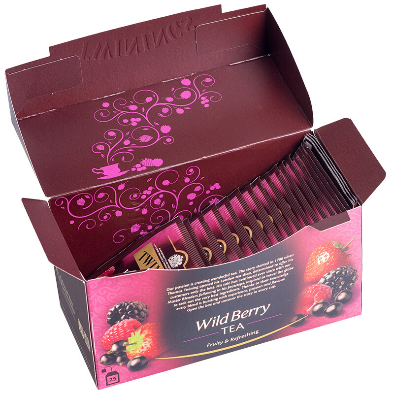 英国川宁(TWININGS) 波 兰进口茶叶袋泡茶包综合野莓果香红茶 25包*2g
