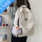 封后学生双肩包女经典纯色高中生大容量大学校园简约背包休闲百搭书包学生书包