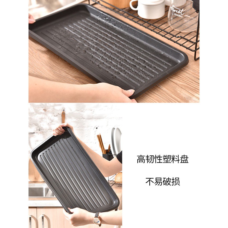碗碟架沥水架双层厨房用品碗盘餐具置物架家用放碗筷收纳盒沥碗架收纳层架 三维工匠高清大图