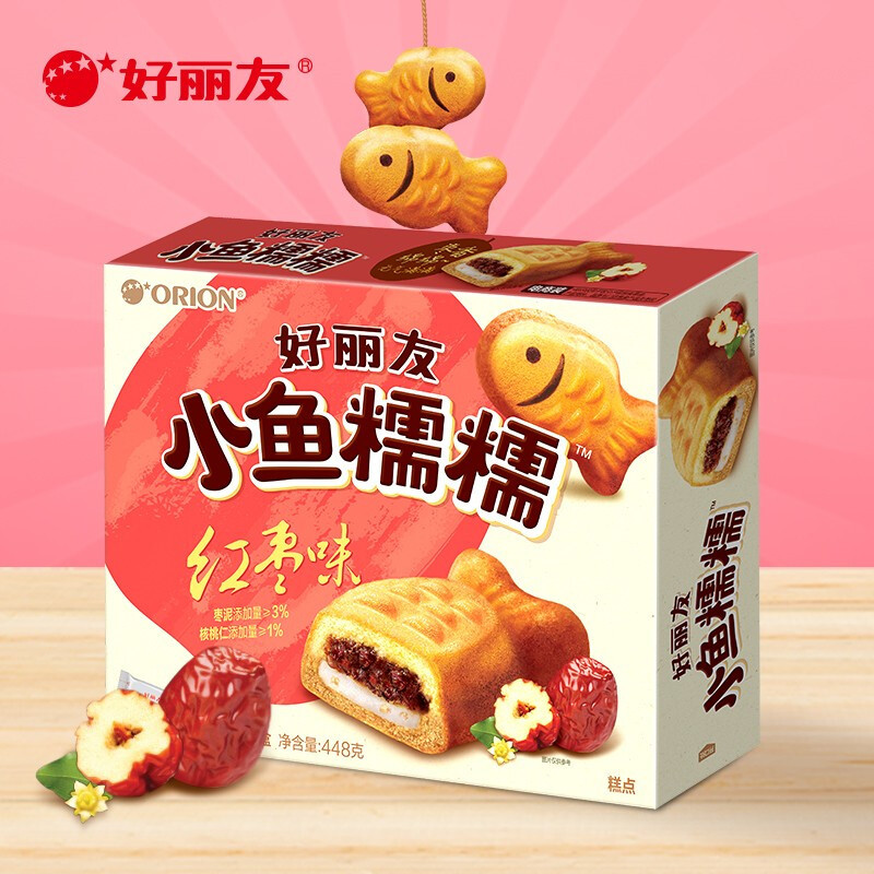 好丽友6p小鱼糯糯糯米红枣派168g