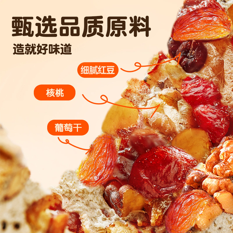 绿小象全麦面包果仁坚果车轮面包吐司小蛋糕无添蔗糖代餐零食-果仁车轮面包(抹茶红豆味)350g/箱*2高清大图