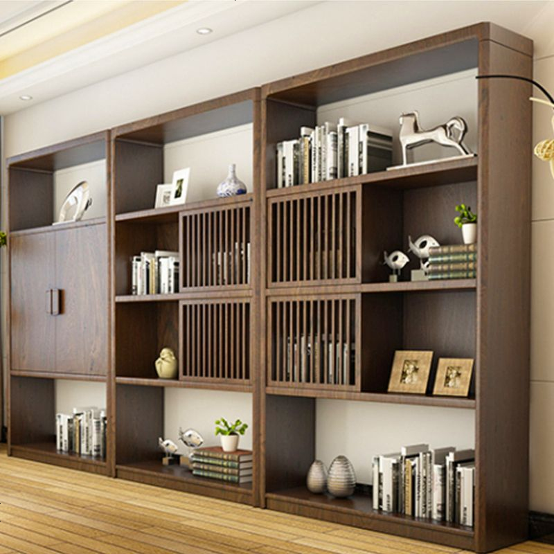 工匠时光新中式书柜组合中式储物柜办公室书房全实木禅意书架定制家具