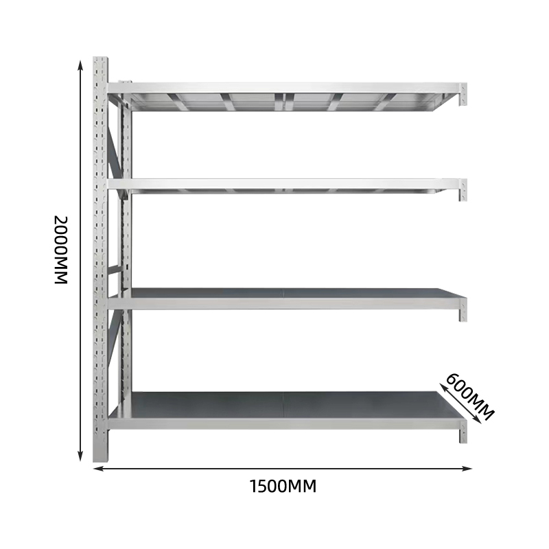 臻远ZY-BXGHJ-34不锈钢货架304材质四层仓储货架 150*60*200cm/300kg副架