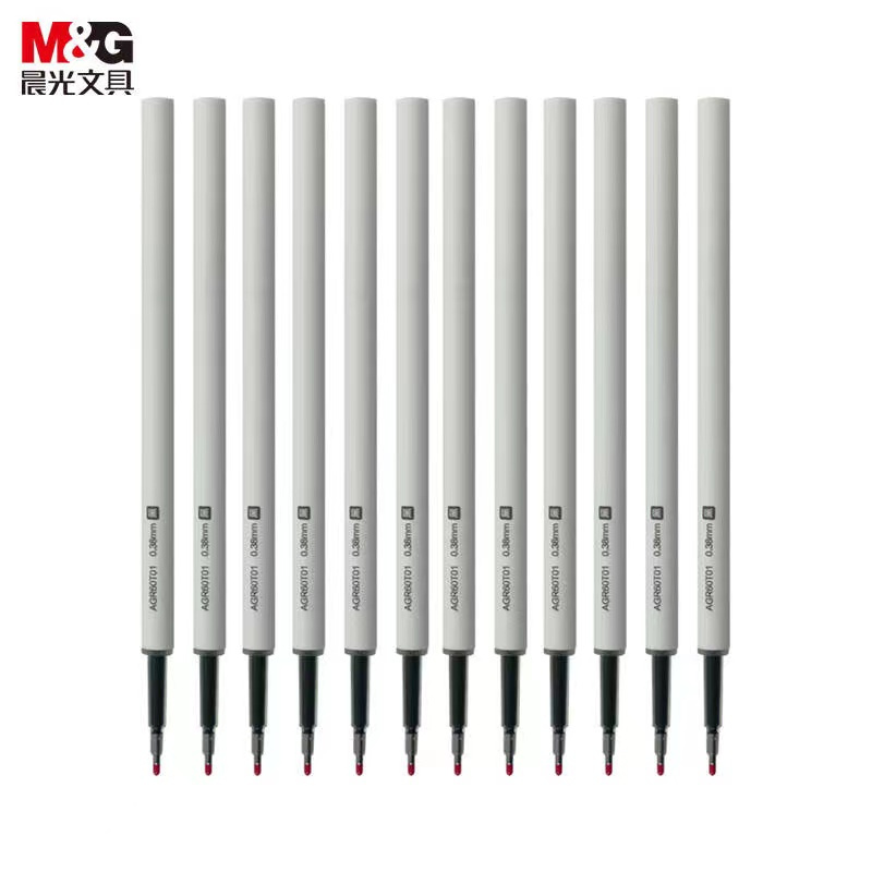 晨光(M&G)文具黑色0.38mm中性笔芯 按动子弹头签字笔替芯 优品系列 12支/盒2601