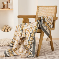 午睡办公室披肩毛毯沙发毯北欧风新中式针织毯盖毯单人斗篷小毯子 70X100cm 图灵-灰色