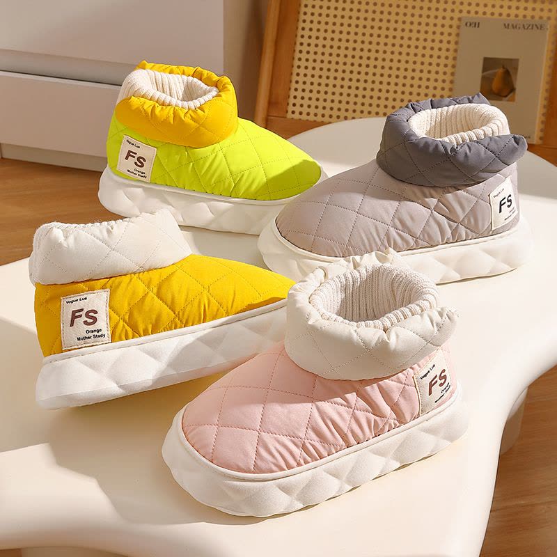 防水棉拖鞋女士冬季包跟2023新款室内家居情侣加绒保暖羽绒棉鞋男图片