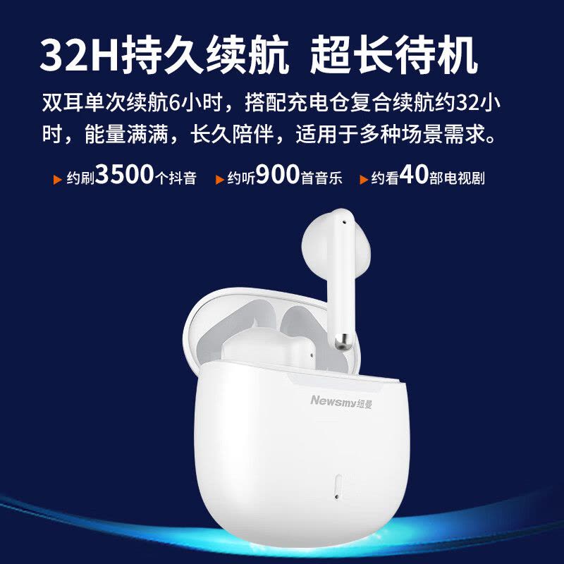 纽曼(Newmine)F1 真无线蓝牙耳机 半入耳式 (单位:个) 白色图片