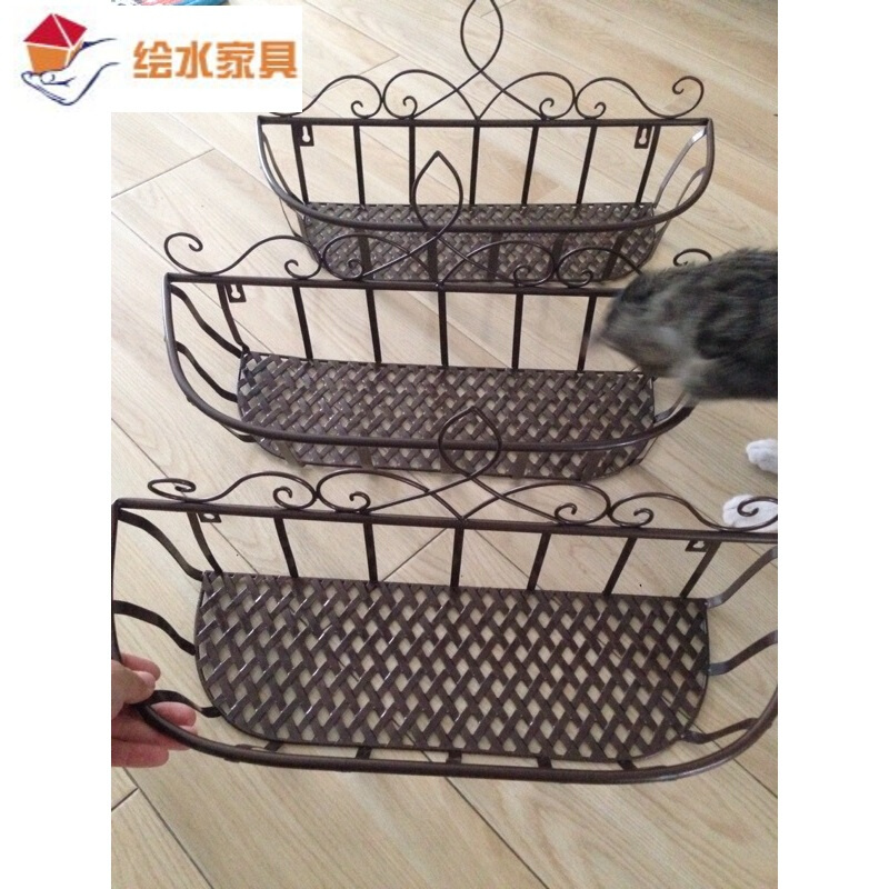 铁艺壁挂花盆阳台花架外墙装饰花篮户外上墙置物架绿萝花架现货
