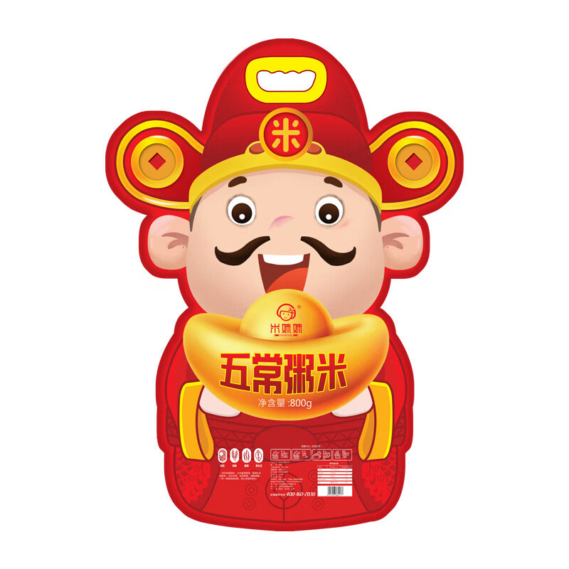 米妹妹财神粥米财神送宝五常粥米800g高清大图