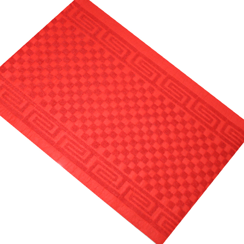 美帮汇大口地垫进入户垫客厅厅玄关地毯厨房卫生间吸水防滑脚垫 【方格】大红色 60cm宽&times;150cm长.