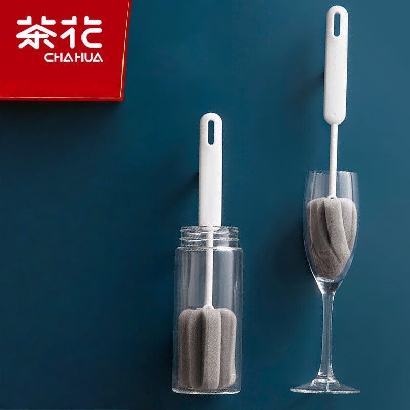 茶花219001 杯刷 奶瓶刷长把刷杯子神器海绵刷洗杯子神器刷洗水杯刷子高清大图