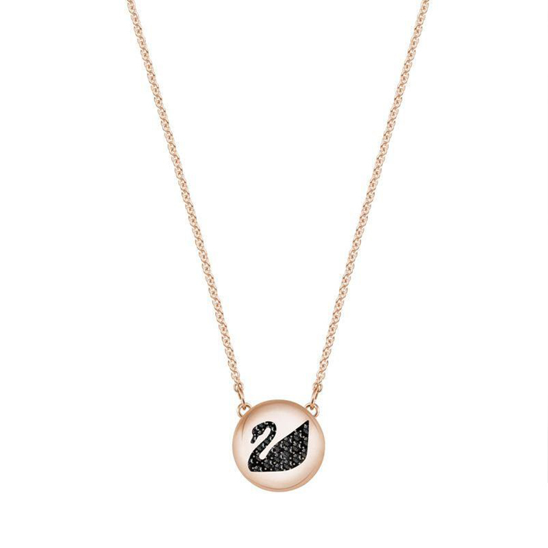 SWAROVSKI 施华洛世奇 HALLSWAN人造水晶女士吊坠项链灰色镀玫瑰金色轻奢饰品 5382446