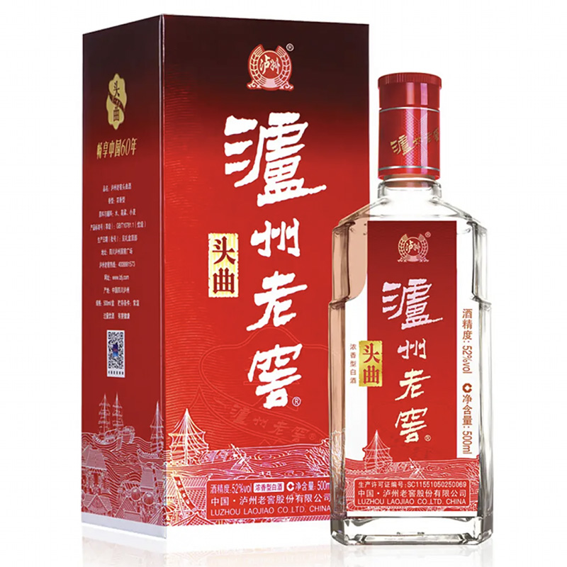 老酒白酒 52度泸州老窖头曲酒 浓香型(2012年) 500mlx1瓶