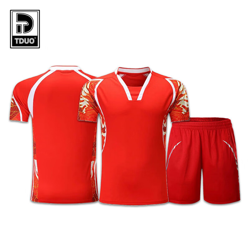 Tduo乒乓球服 T9 套 红色D 女款XL