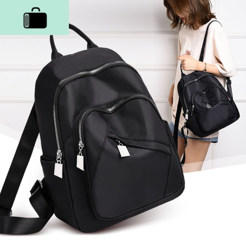 双肩包女2020新款时尚简约休闲百搭牛津布尼龙大容量轻便旅游背包new